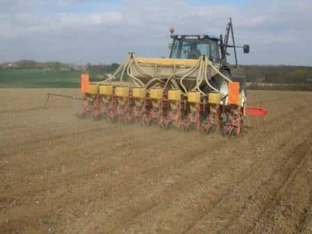 Semis mono-graine avec incorporation d'engrais Travaux agricoles